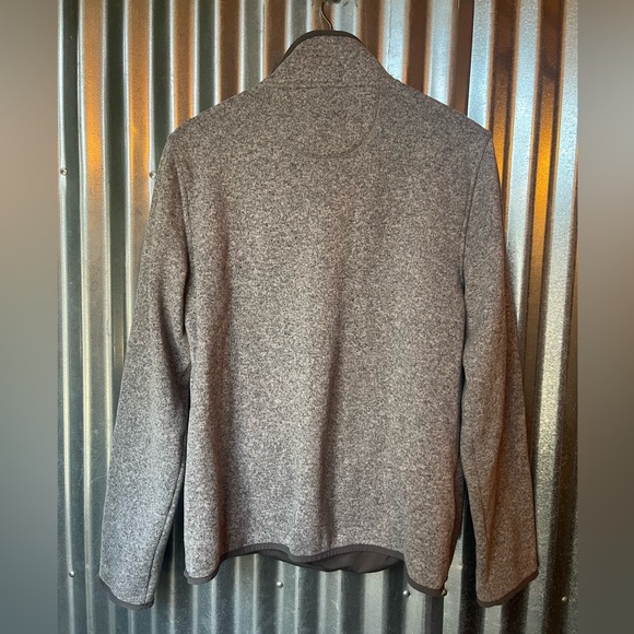 LLBean Fleece Gray Quarter-Zip Sweater - Picture 4 of 8